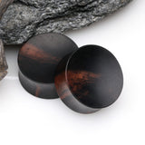 Detail View 1 of A Pair of Concave Tiger Ebony Wood Double Flared Plug