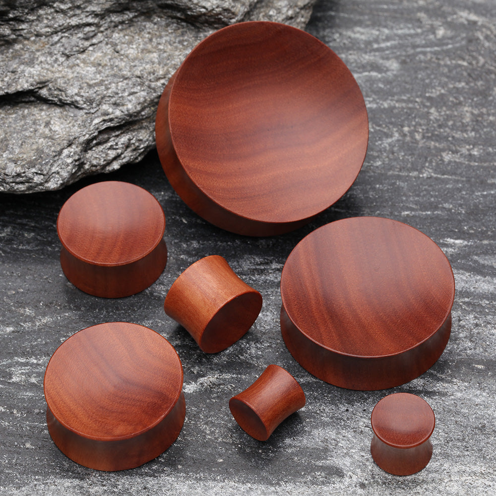 Detail View 2 of A Pair of Concave Sabo Wood Double Flared Plug