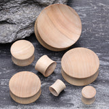 Detail View 2 of A Pair of Concave Crocodile Wood Double Flared Plug