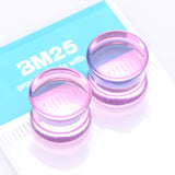 Detail View 3 of A Pair of Flat Glass Double Flared Plug-Pink