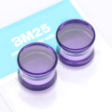 Detail View 3 of A Pair of Flat Glass Double Flared Plug-Purple