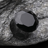 Detail View 3 of A Pair of Faceted Pyrex Glass Gem Double Flared Ear Gauge Plug -Black