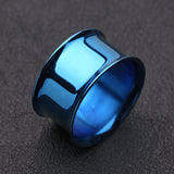 Detail View 1 of A Pair of Colorline Steel Double Flared Ear Gauge Flesh Tunnel Plug-Blue