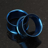 Detail View 3 of A Pair of Colorline Steel Double Flared Ear Gauge Flesh Tunnel Plug-Blue