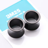 Detail View 3 of A Pair of Blackline Solid Steel Double Flared Ear Gauge Tunnel Plug
