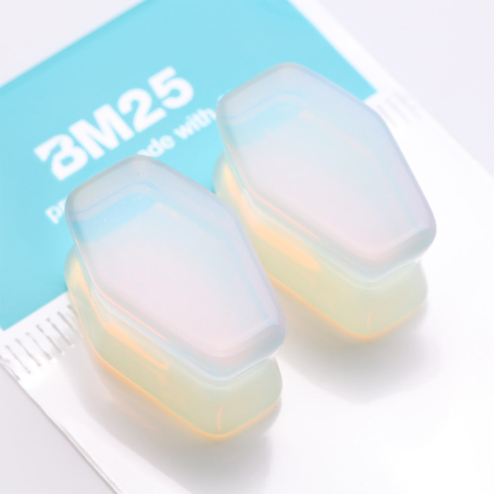 Detail View 3 of A Pair of Opalite Stone Casket Double Flared Plug