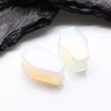 Detail View 1 of A Pair of Opalite Stone Casket Double Flared Plug