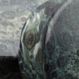 Detail View 2 of A Pair of Green Eye Jasper Stone Double Flared Ear Gauge Plug-Green