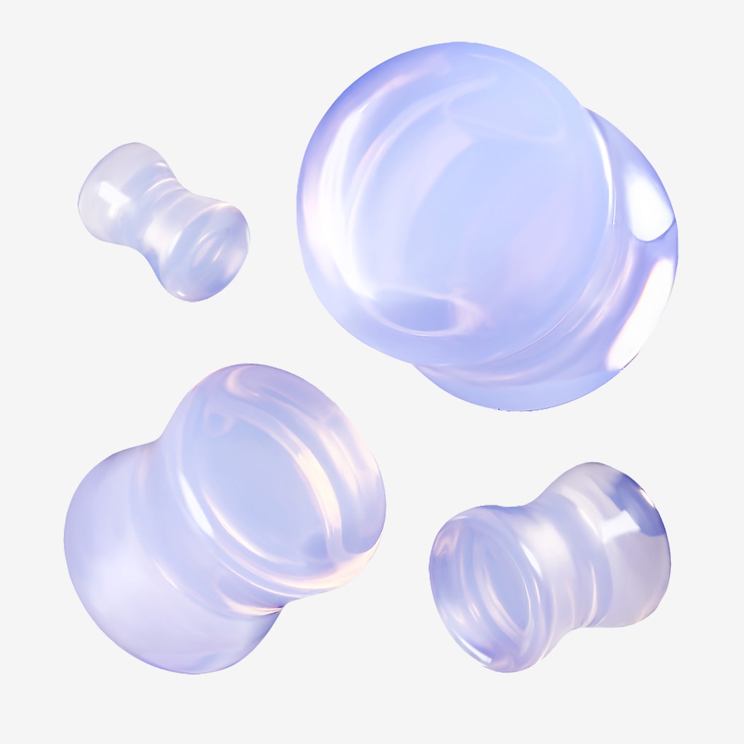 A Pair of Luscious Lavendar Opalite Stone Double Flared Plug