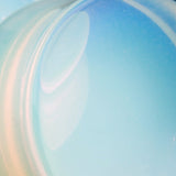 Detail View 2 of A Pair of Opalite Stone Double Flared Ear Gauge Plug-Clear Gem/White