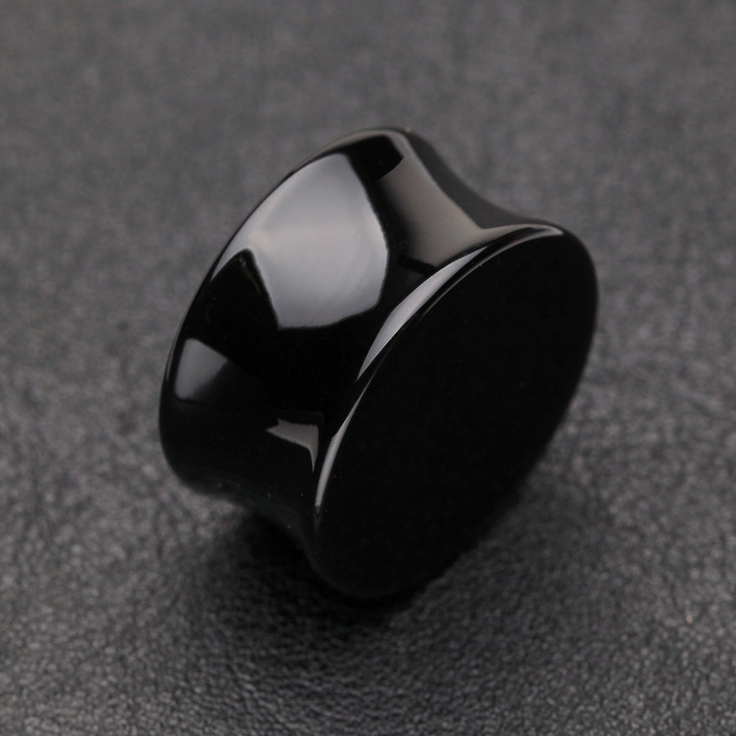 Detail View 1 of A Pair of Basic UV Acrylic Double Flared Ear Gauge Plug-Black