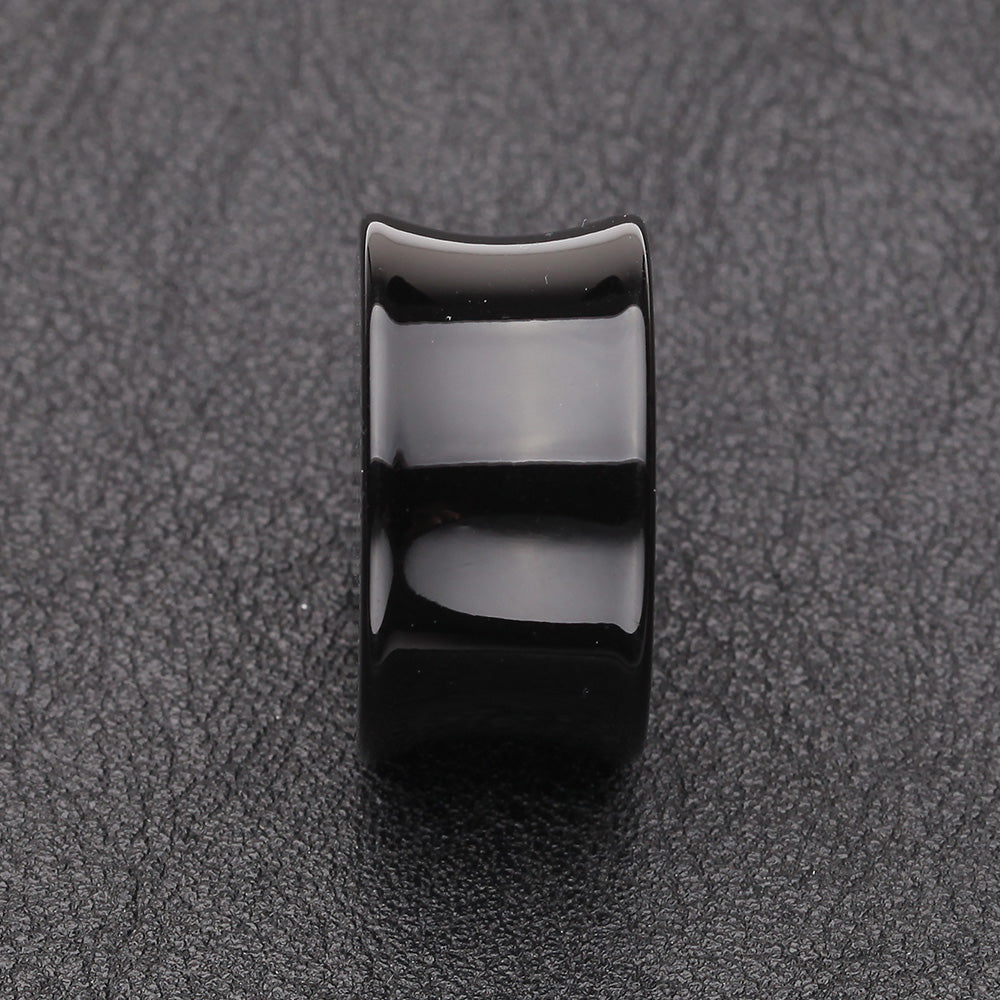 Detail View 2 of A Pair of Basic UV Acrylic Double Flared Ear Gauge Plug-Black