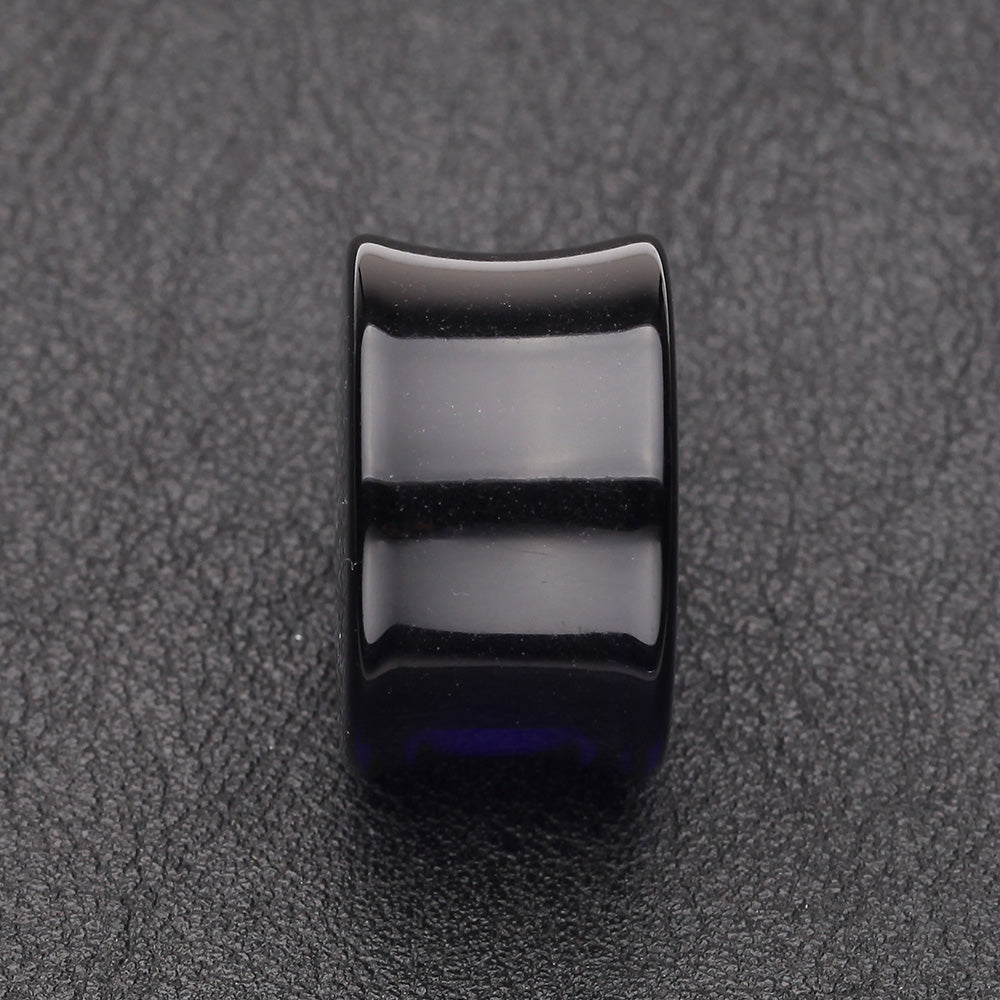 Detail View 2 of A Pair of Basic UV Acrylic Double Flared Ear Gauge Plug-Blue