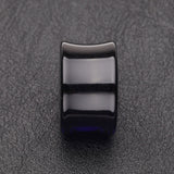 Detail View 2 of A Pair of Basic UV Acrylic Double Flared Ear Gauge Plug-Blue