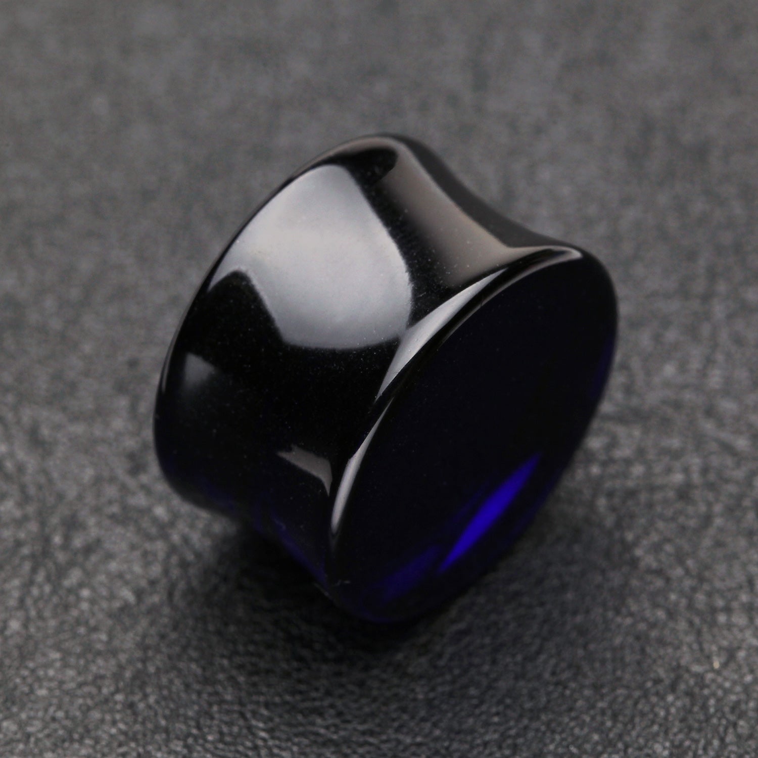 Detail View 1 of A Pair of Basic UV Acrylic Double Flared Ear Gauge Plug-Blue