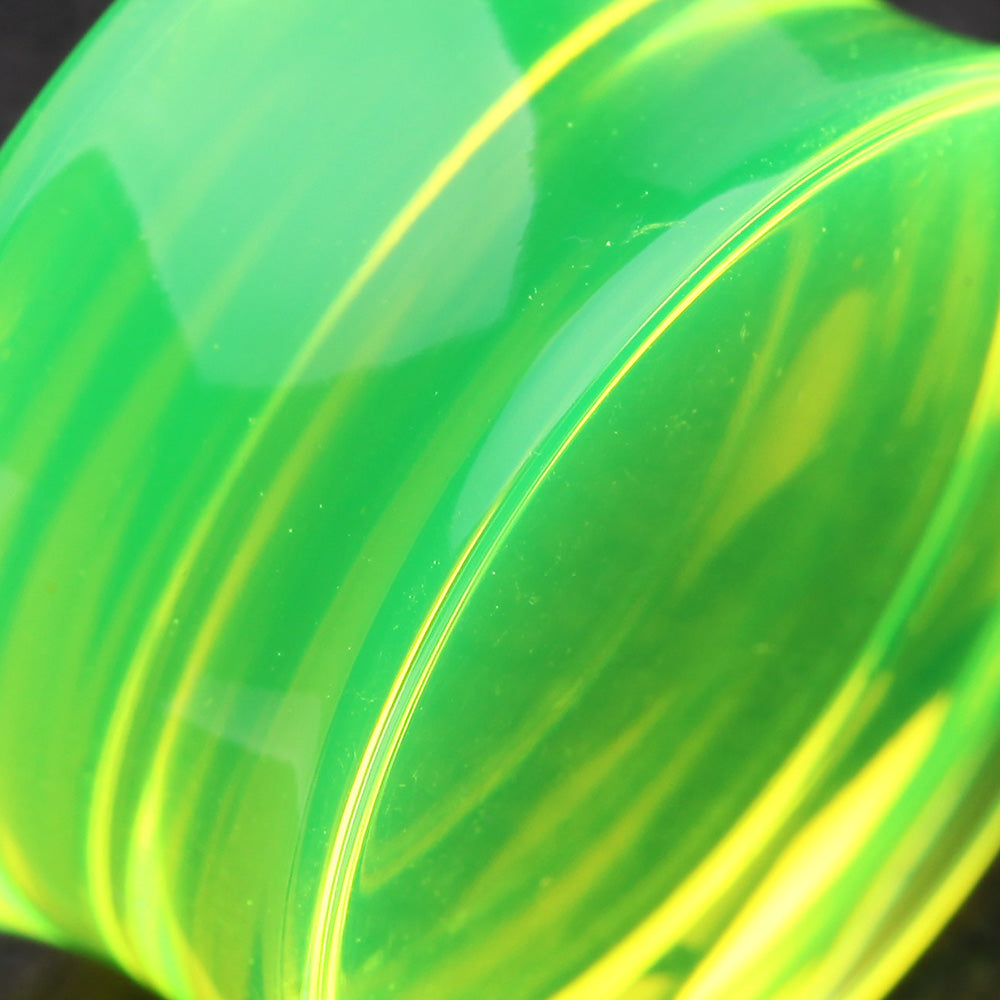 Detail View 3 of A Pair of Basic UV Acrylic Double Flared Ear Gauge Plug-Green