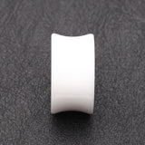 Detail View 2 of A Pair of Basic UV Acrylic Double Flared Ear Gauge Plug-White
