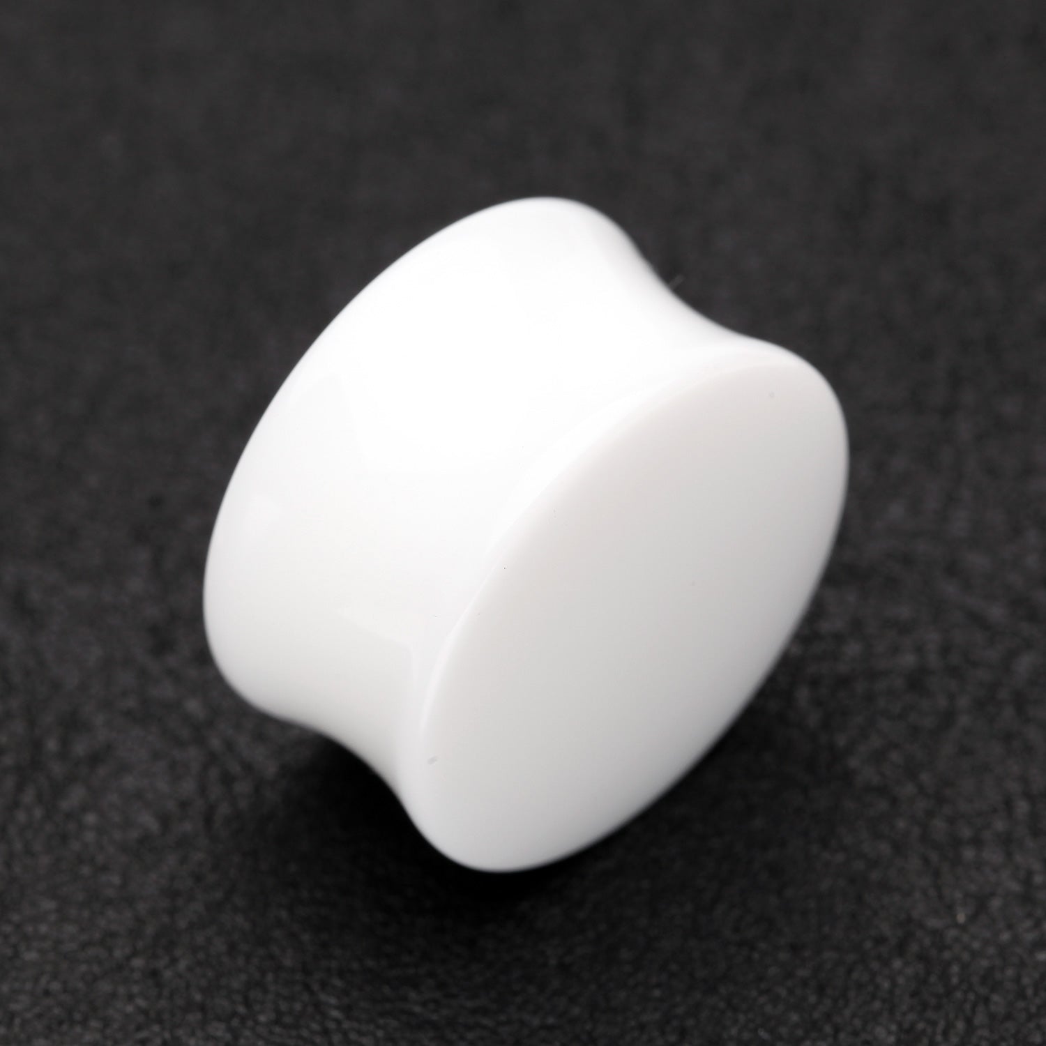 Detail View 1 of A Pair of Basic UV Acrylic Double Flared Ear Gauge Plug-White