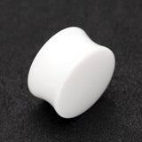 Detail View 1 of A Pair of Basic UV Acrylic Double Flared Ear Gauge Plug-White