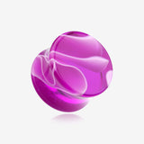 A Pair of Marble Swirl Acrylic Double Flared Ear Gauge Plug