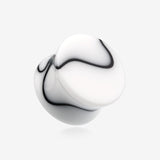 A Pair of Marble Swirl Acrylic Double Flared Ear Gauge Plug