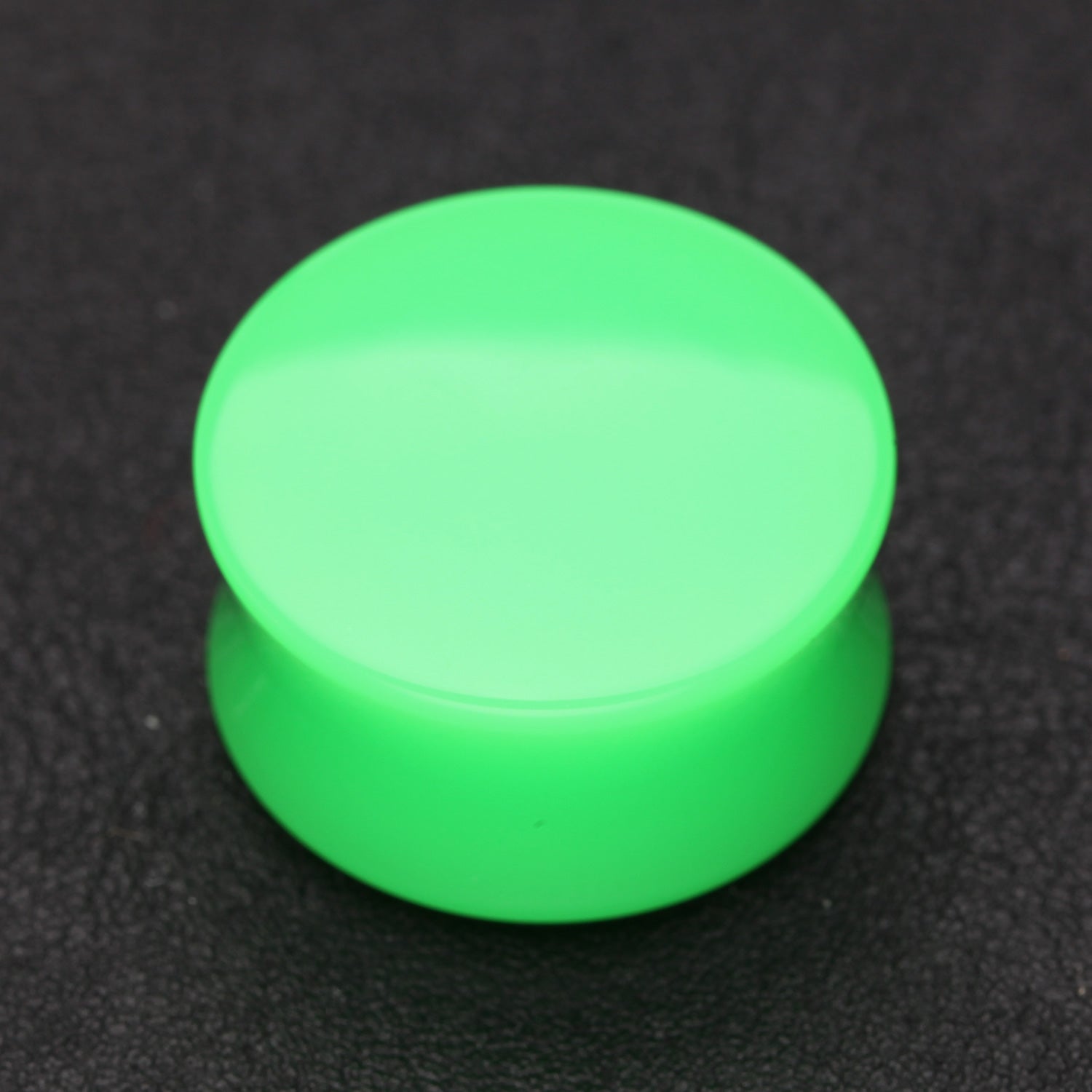 Detail View 1 of A Pair of Neon Colored UV Acrylic Double Flared Ear Gauge Plug-Green