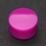 Detail View 1 of A Pair of Neon Colored UV Acrylic Double Flared Ear Gauge Plug-Purple