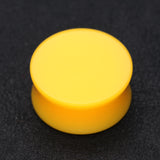Detail View 1 of A Pair of Neon Colored UV Acrylic Double Flared Ear Gauge Plug-Yellow