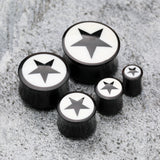 A Pair of Organic Horn Nova Star Ear Gauge Plug