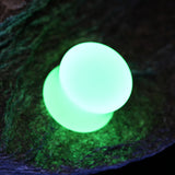 Detail View 4 of A Pair of Glow in the Dark Basic Acrylic Double Flared Ear Gauge Plug-Green
