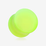 A Pair of Glow in the Dark Basic Acrylic Double Flared Ear Gauge Plug-Green