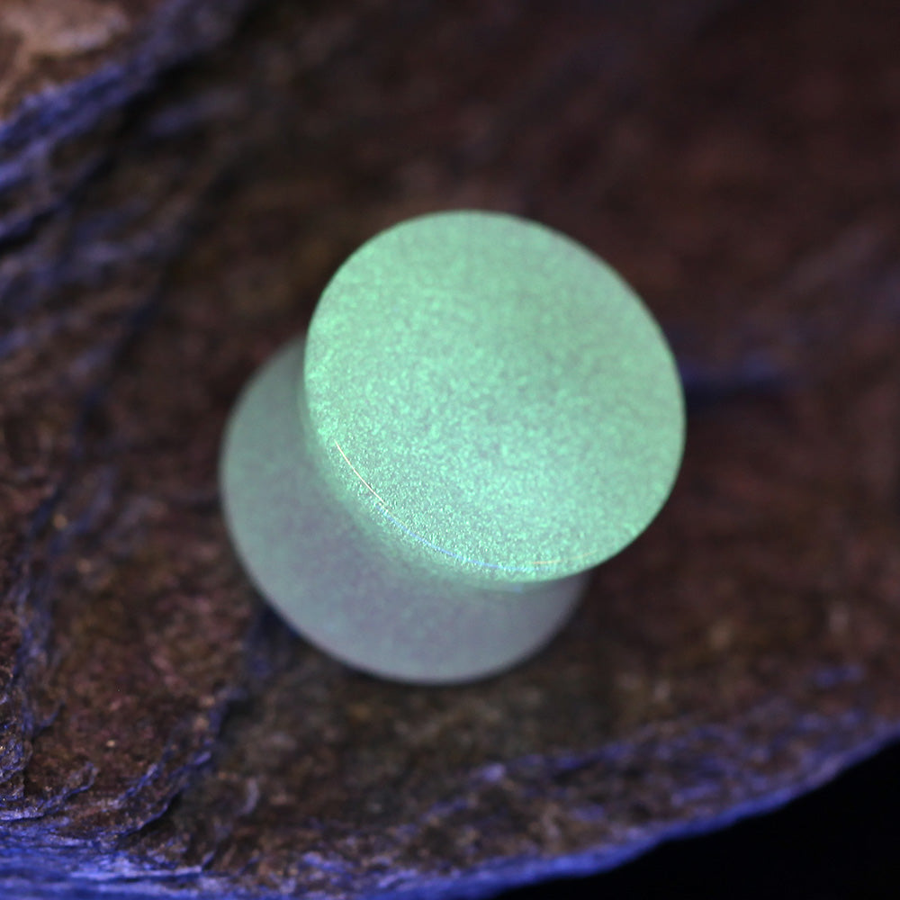 Detail View 4 of A Pair of Glow in the Dark Basic Acrylic Double Flared Ear Gauge Plug-Purple