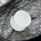 Detail View 3 of A Pair of Glow in the Dark Basic Acrylic Double Flared Ear Gauge Plug-White