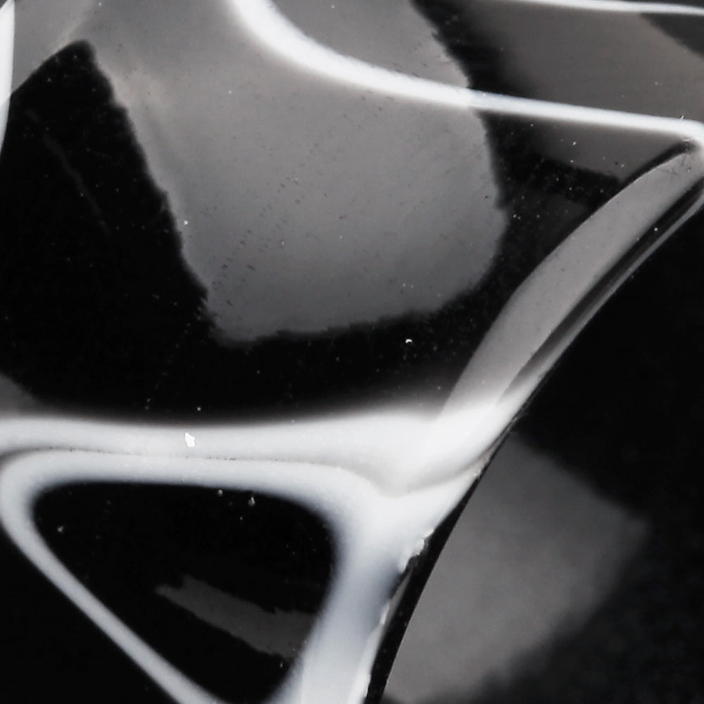 Detail View 3 of A Pair of Marble Swirl Acrylic Double Flared Ear Gauge Tunnel Plug-Black