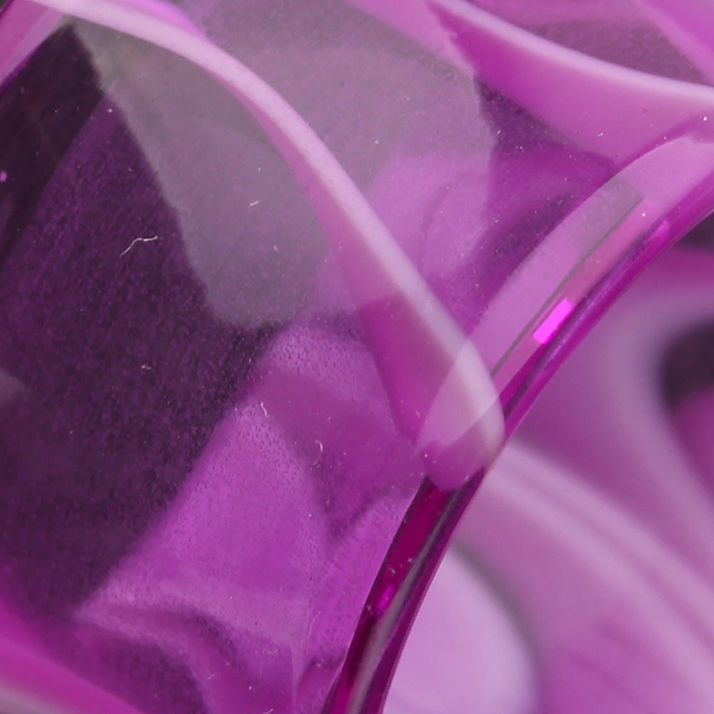 Detail View 3 of A Pair of Marble Swirl Acrylic Double Flared Ear Gauge Tunnel Plug-Purple