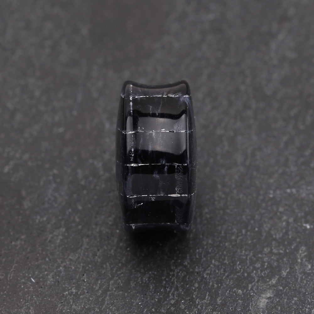Detail View 3 of A Pair of Marble Checker Double Flared Ear Gauge Plug-Gray