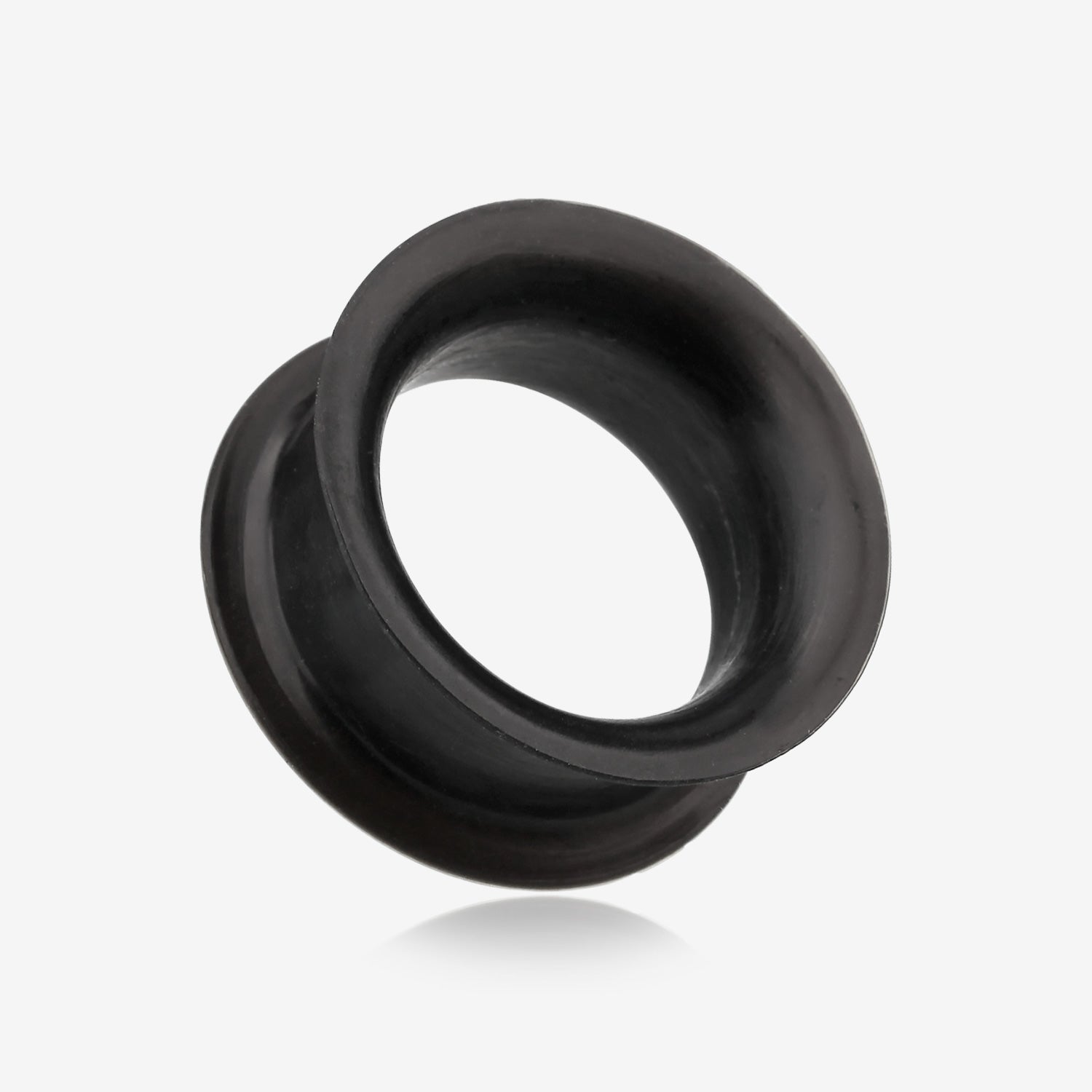 A Pair of Ultra Thin Flexible Silicone Ear Skin Double Flared Tunnel Plug-Black