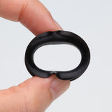 Detail View 2 of A Pair of Ultra Thin Flexible Silicone Ear Skin Double Flared Tunnel Plug-Black