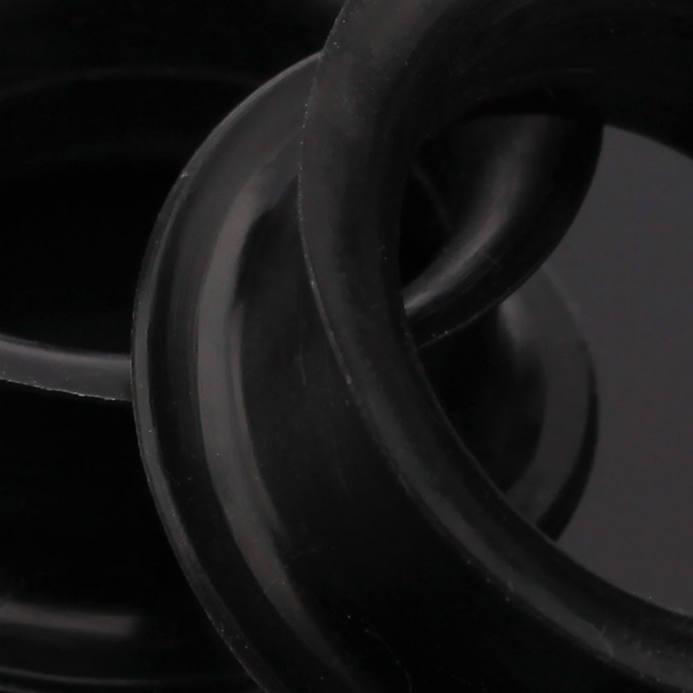 Detail View 4 of A Pair of Ultra Thin Flexible Silicone Ear Skin Double Flared Tunnel Plug-Black