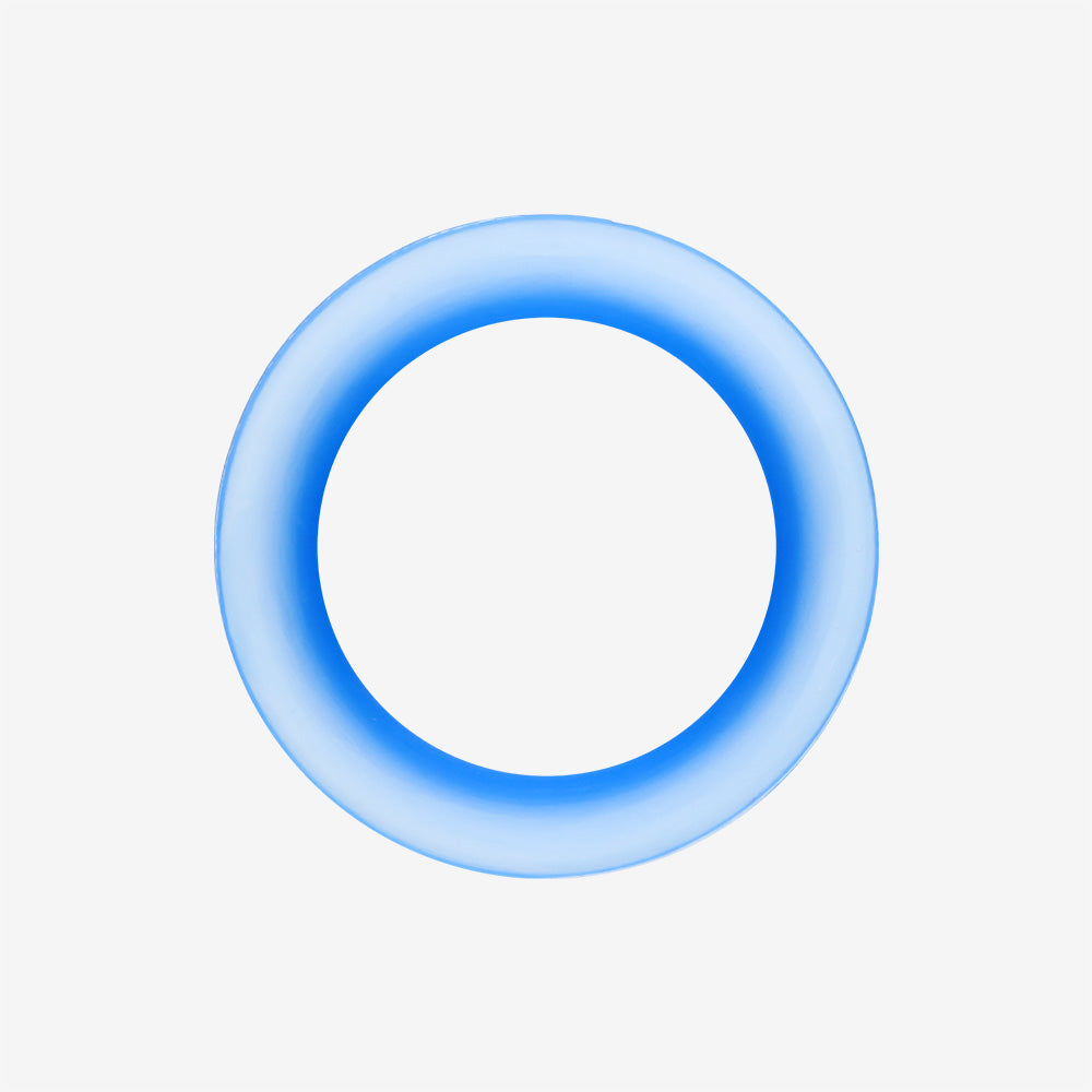 Detail View 3 of A Pair of Ultra Thin Flexible Silicone Ear Skin Double Flared Tunnel Plug-Blue
