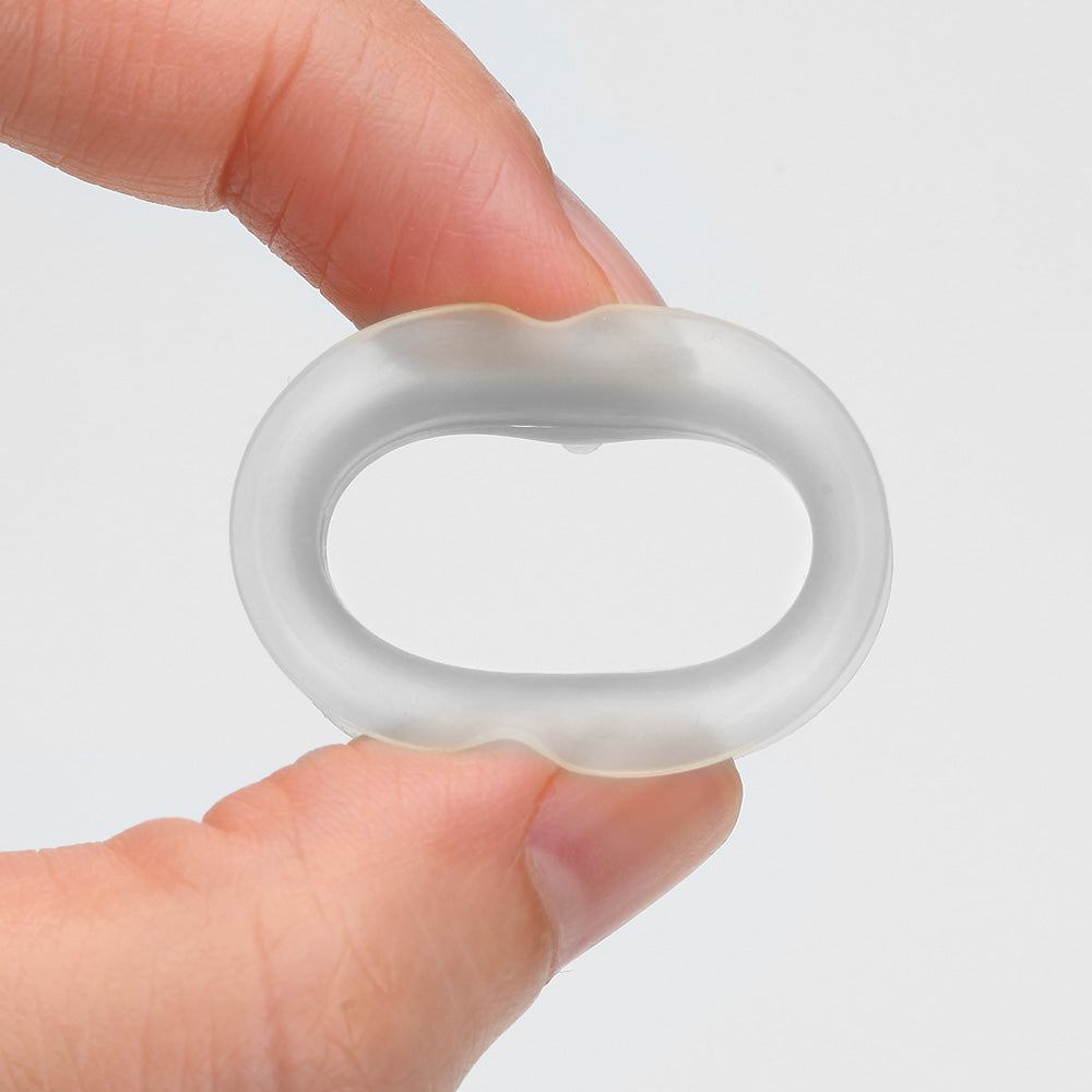 Detail View 2 of A Pair of Ultra Thin Flexible Silicone Ear Skin Double Flared Tunnel Plug-Clear Gem
