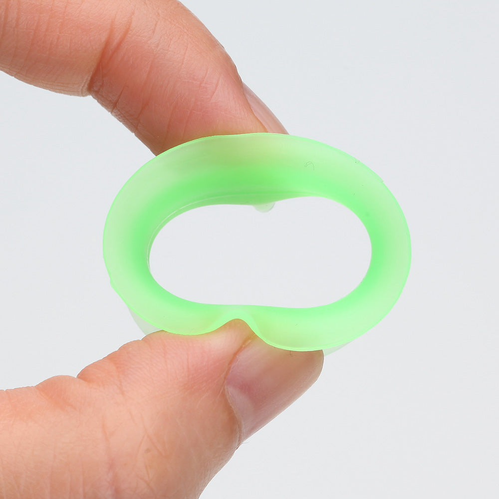 Detail View 2 of A Pair of Ultra Thin Flexible Silicone Ear Skin Double Flared Tunnel Plug-Green