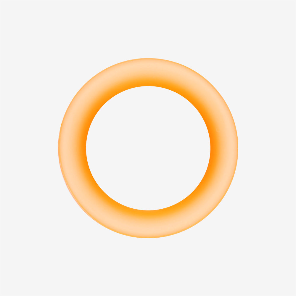 Detail View 3 of A Pair of Ultra Thin Flexible Silicone Ear Skin Double Flared Tunnel Plug-Orange