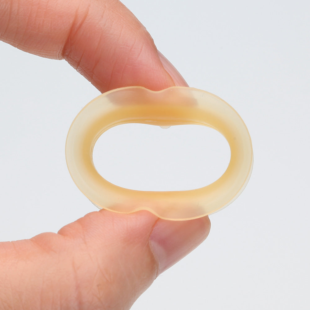 Detail View 2 of A Pair of Ultra Thin Flexible Silicone Ear Skin Double Flared Tunnel Plug-Peach