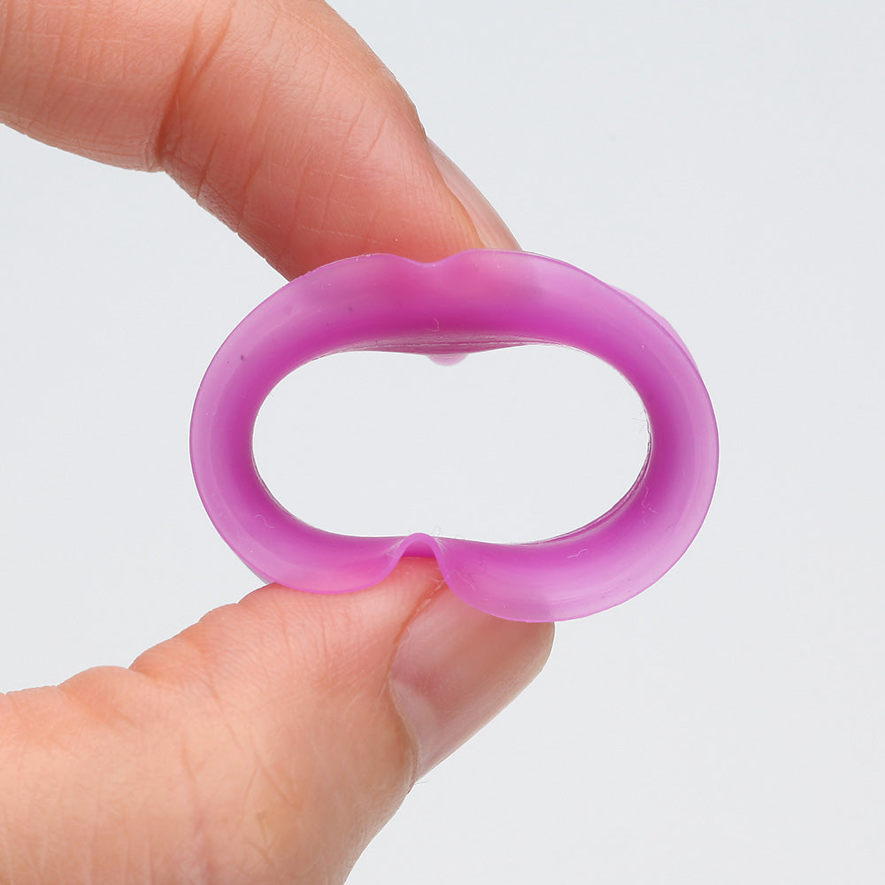 Detail View 2 of A Pair of Ultra Thin Flexible Silicone Ear Skin Double Flared Tunnel Plug-Purple
