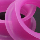 Detail View 4 of A Pair of Ultra Thin Flexible Silicone Ear Skin Double Flared Tunnel Plug-Purple