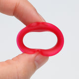 Detail View 2 of A Pair of Ultra Thin Flexible Silicone Ear Skin Double Flared Tunnel Plug-Red