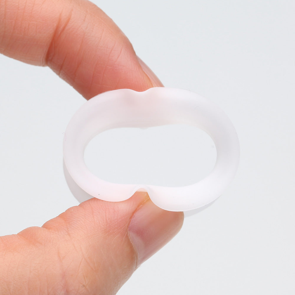 Detail View 2 of A Pair of Ultra Thin Flexible Silicone Ear Skin Double Flared Tunnel Plug-White