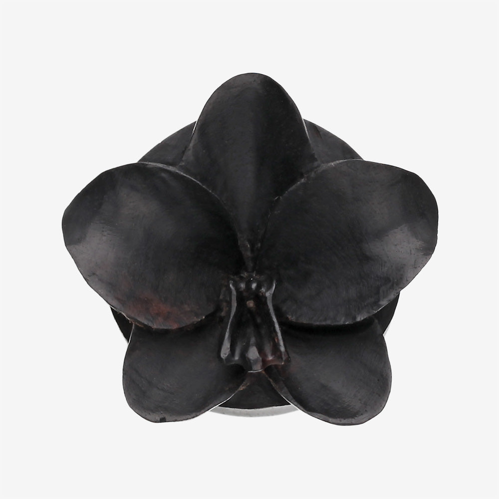Detail View 2 of A Pair of Divine Orchid Organic Arang Wood Ear Gauge Plug