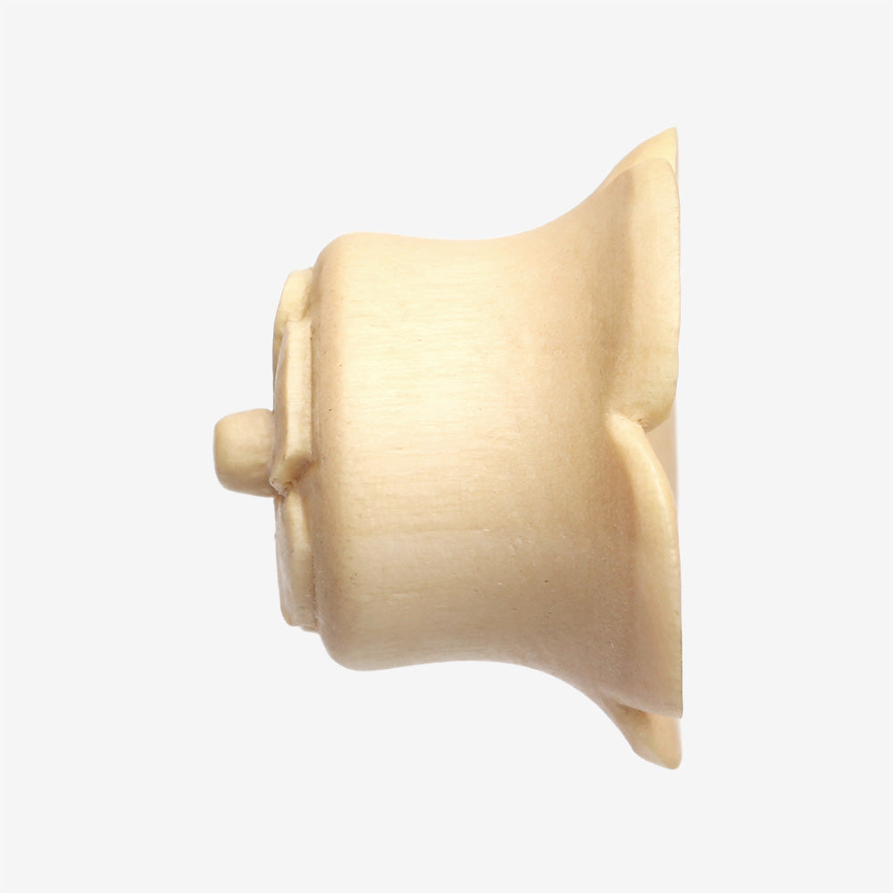 Detail View 3 of A Pair of Bali Blossom Crocodile Wood Double Flared Plug